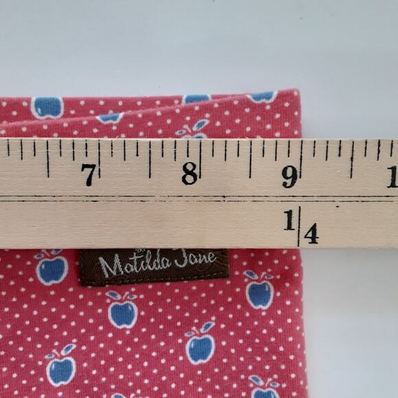 Matilda Jane Cortland Leggings Girls 4 Red Apple Ruffle Polka Dot Fall - Picture 6 of 9